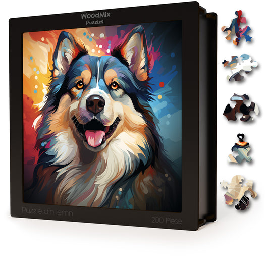Puzzle cu Animale - Caini - Alaskan Malamute 1 - 200 piese - 30 x 30 cm