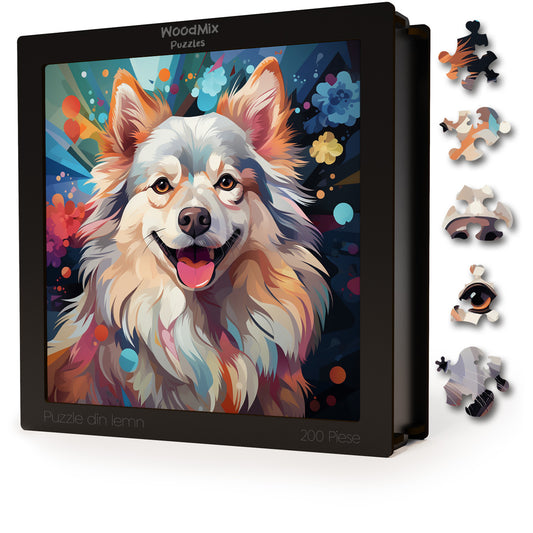 Puzzle cu Animale - Caini - American Eskimo 2 - 200 piese - 30 x 30 cm