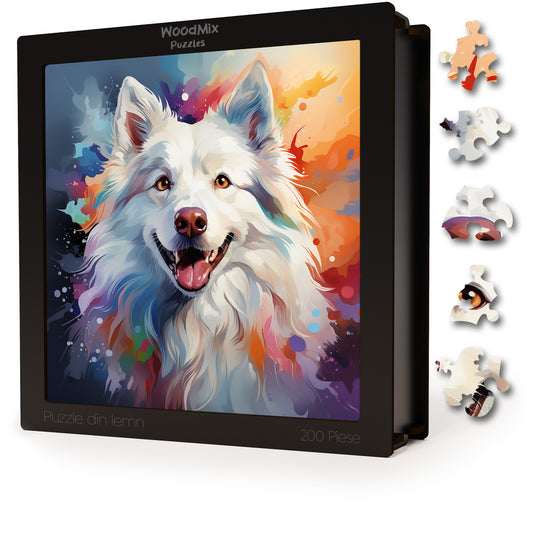 Puzzle cu Animale - Caini - American Eskimo 4 - 200 piese - 30 x 30 cm