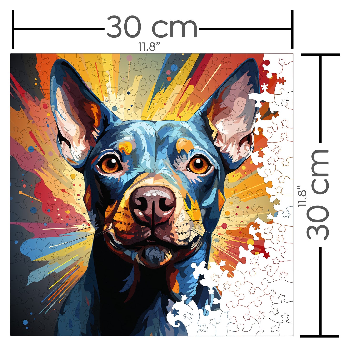 Puzzle cu Animale - Caini - American Hairles Terrier 4 - 200 piese - 30 x 30 cm