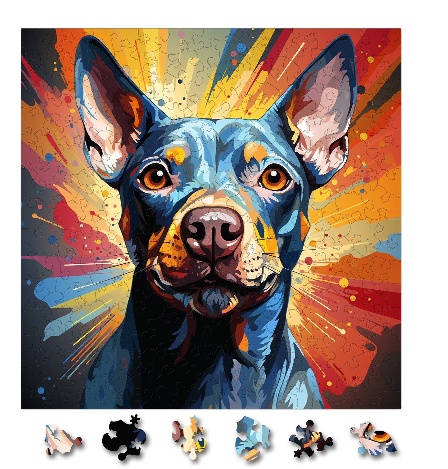Puzzle cu Animale - Caini - American Hairles Terrier 4 - 200 piese - 30 x 30 cm