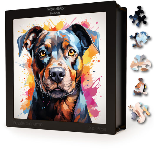 Puzzle cu Animale - Caini - American Staffordshire Terrier 4 - 200 piese - 30 x 30 cm