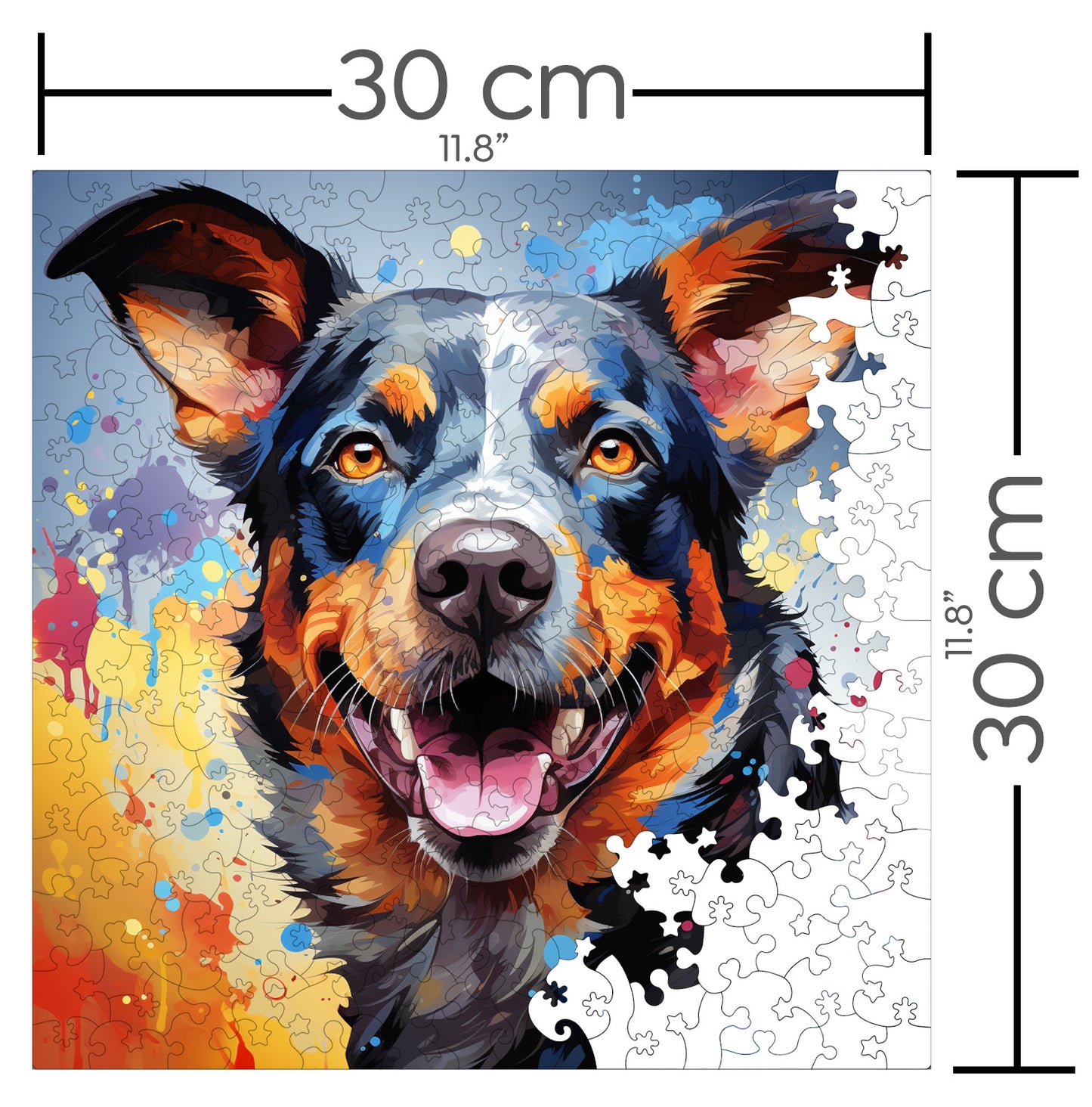 Puzzle cu Animale - Caini - Australian Cattle 3 - 200 piese - 30 x 30 cm