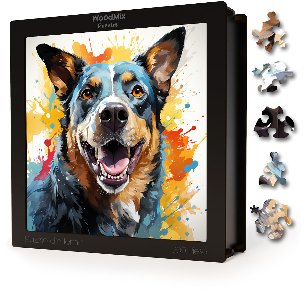 Puzzle cu Animale - Caini - Australian Cattle 4 - 200 piese - 30 x 30 cm