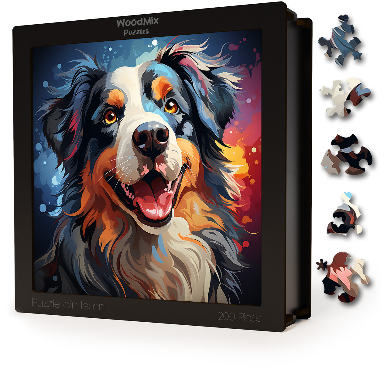 Puzzle cu Animale - Caini - Australian Shepherd 1 - 200 piese - 30 x 30 cm