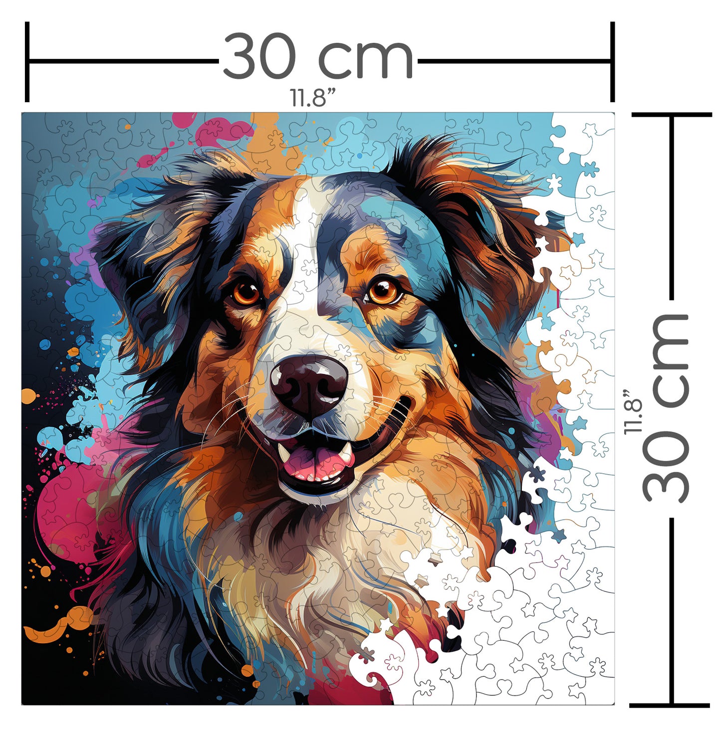 Puzzle cu Animale - Caini - Australian Shepherd 3 - 200 piese - 30 x 30 cm
