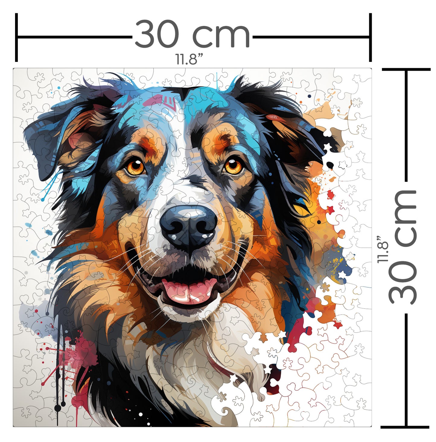 Puzzle cu Animale - Caini - Australian Shepherd 2 - 200 piese - 30 x 30 cm