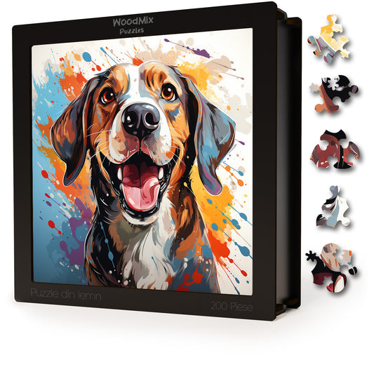 Puzzle cu Animale - Silly Beagle - 200 piese - 30 x 30 cm