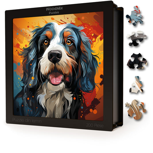 Puzzle cu Animale - Caini - Bearded Collie 2 - 200 piese - 30 x 30 cm