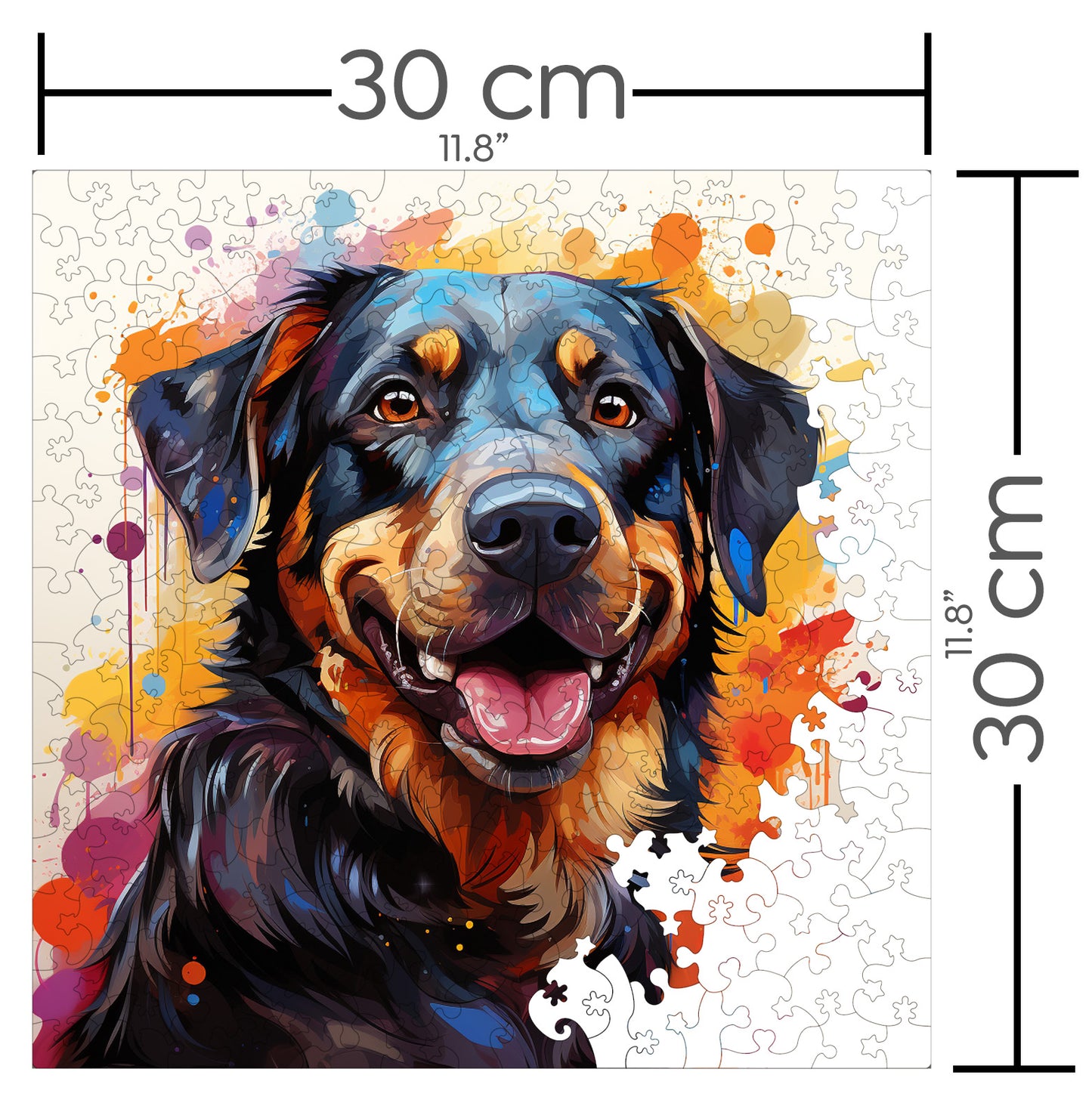 Puzzle cu Animale - Caini - Beauceron 3 - 200 piese - 30 x 30 cm