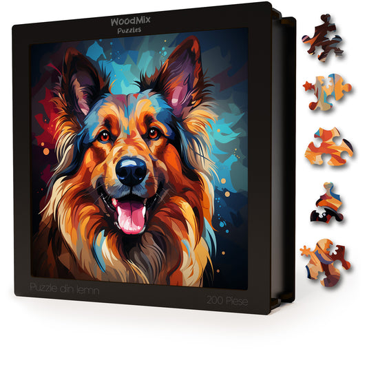 Puzzle cu Animale - Caini - Belgian Tervuren 4 - 200 piese - 30 x 30 cm