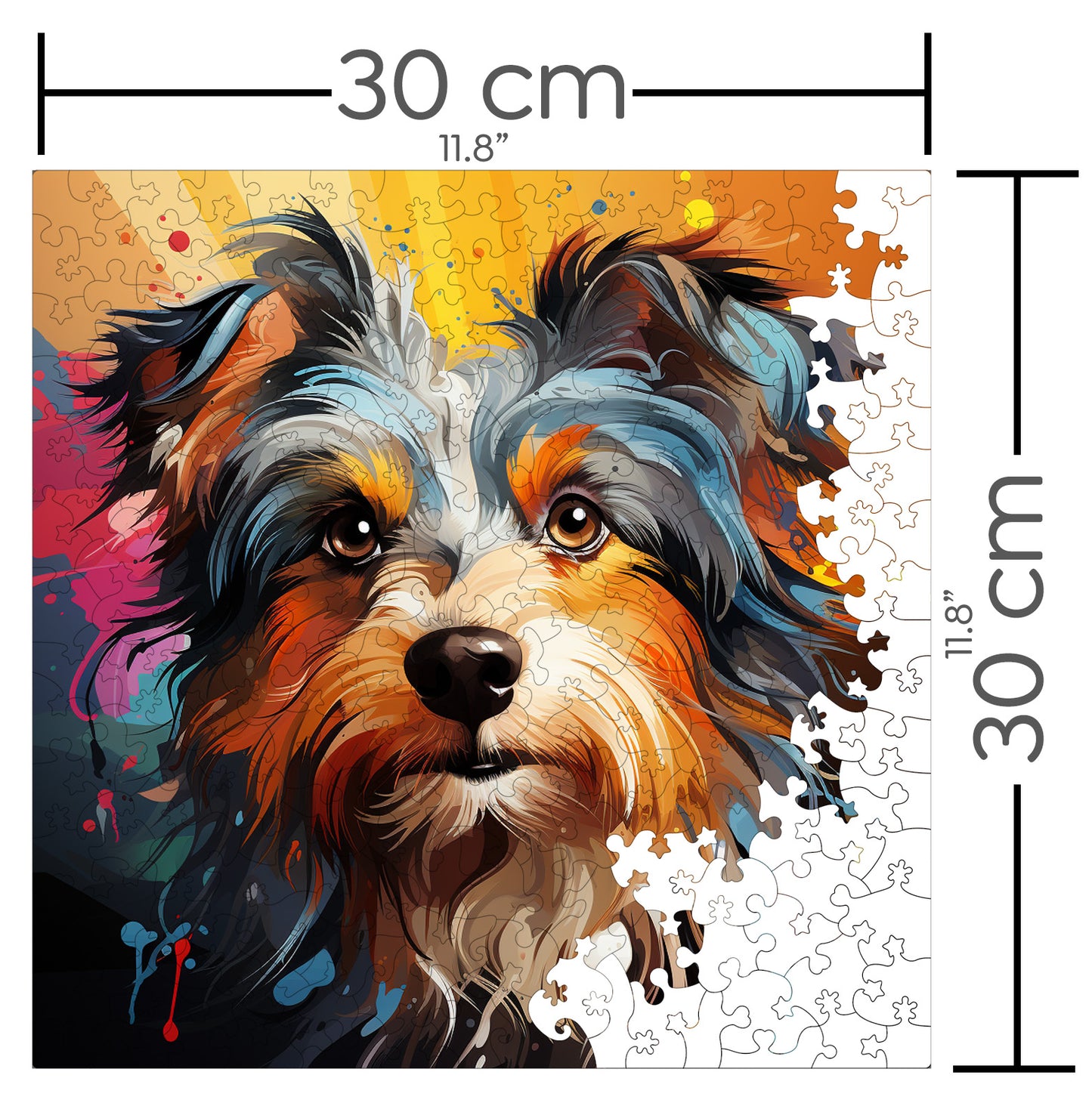 Puzzle cu Animale - Caini - Biewer Terrier 1 - 200 piese - 30 x 30 cm