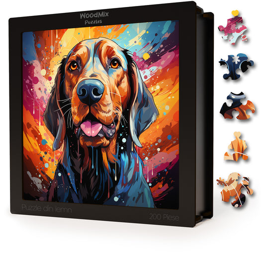 Puzzle cu Animale - Caini - Bloodhound 2 - 200 piese - 30 x 30 cm
