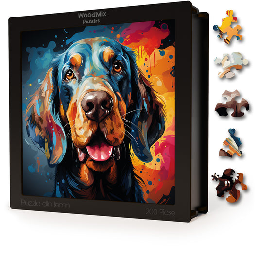 Puzzle cu Animale - Caini - Bloodhound 3 - 200 piese - 30 x 30 cm