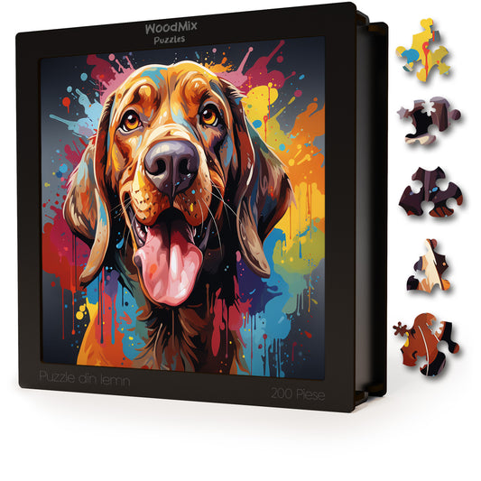 Puzzle cu Animale - Caini - Bloodhound 4 - 200 piese - 30 x 30 cm