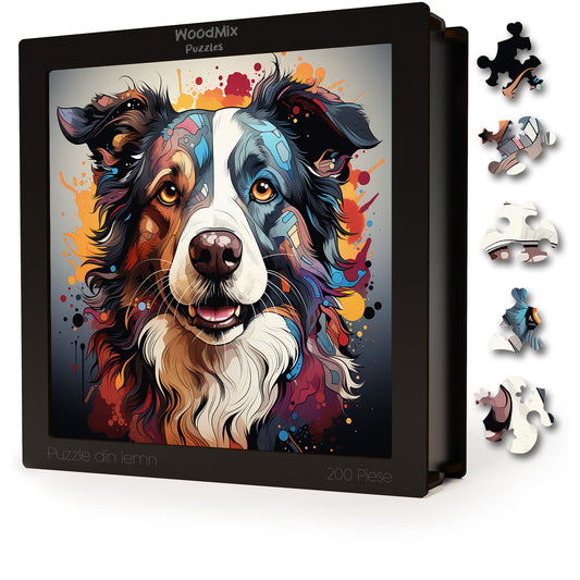 Puzzle cu Animale - Caini - Border Collie 1 - 200 piese - 30 x 30 cm