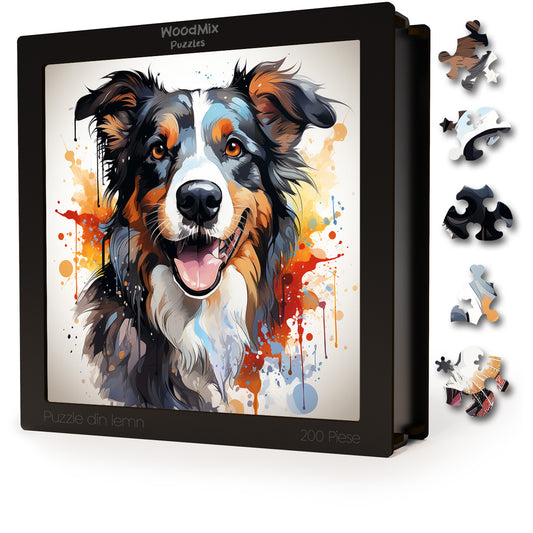 Puzzle cu Animale - Caini - Border Collie 2 - 200 piese - 30 x 30 cm