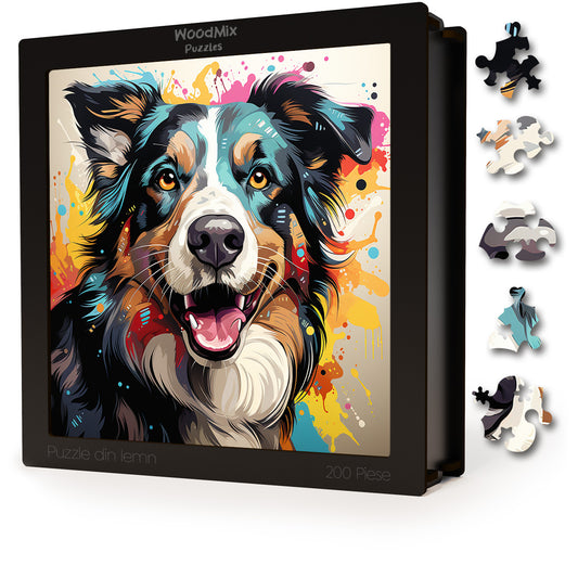 Puzzle cu Animale - Caini - Border Collie 3 - 200 piese - 30 x 30 cm