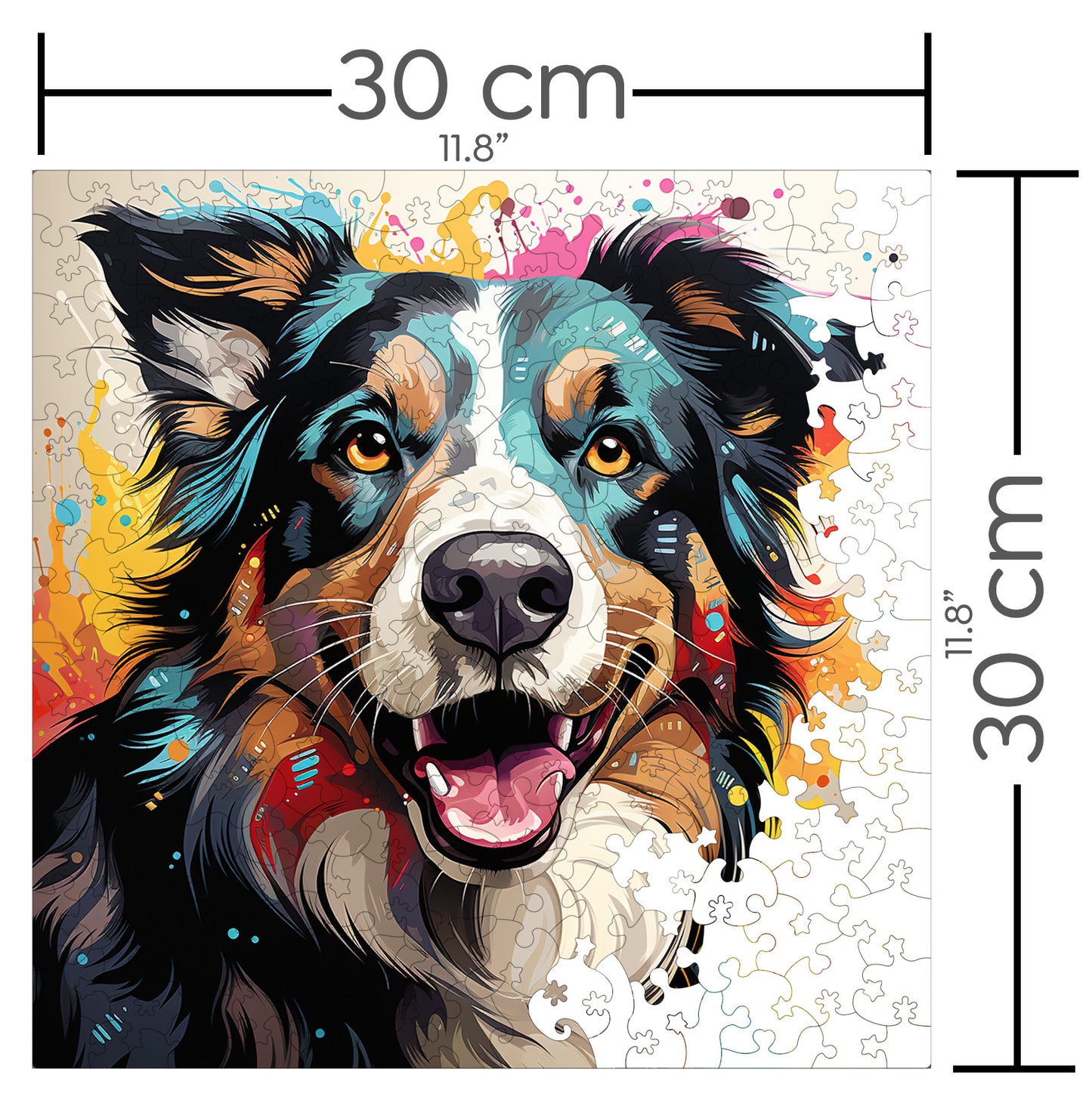 Puzzle cu Animale - Caini - Border Collie 3 - 200 piese - 30 x 30 cm