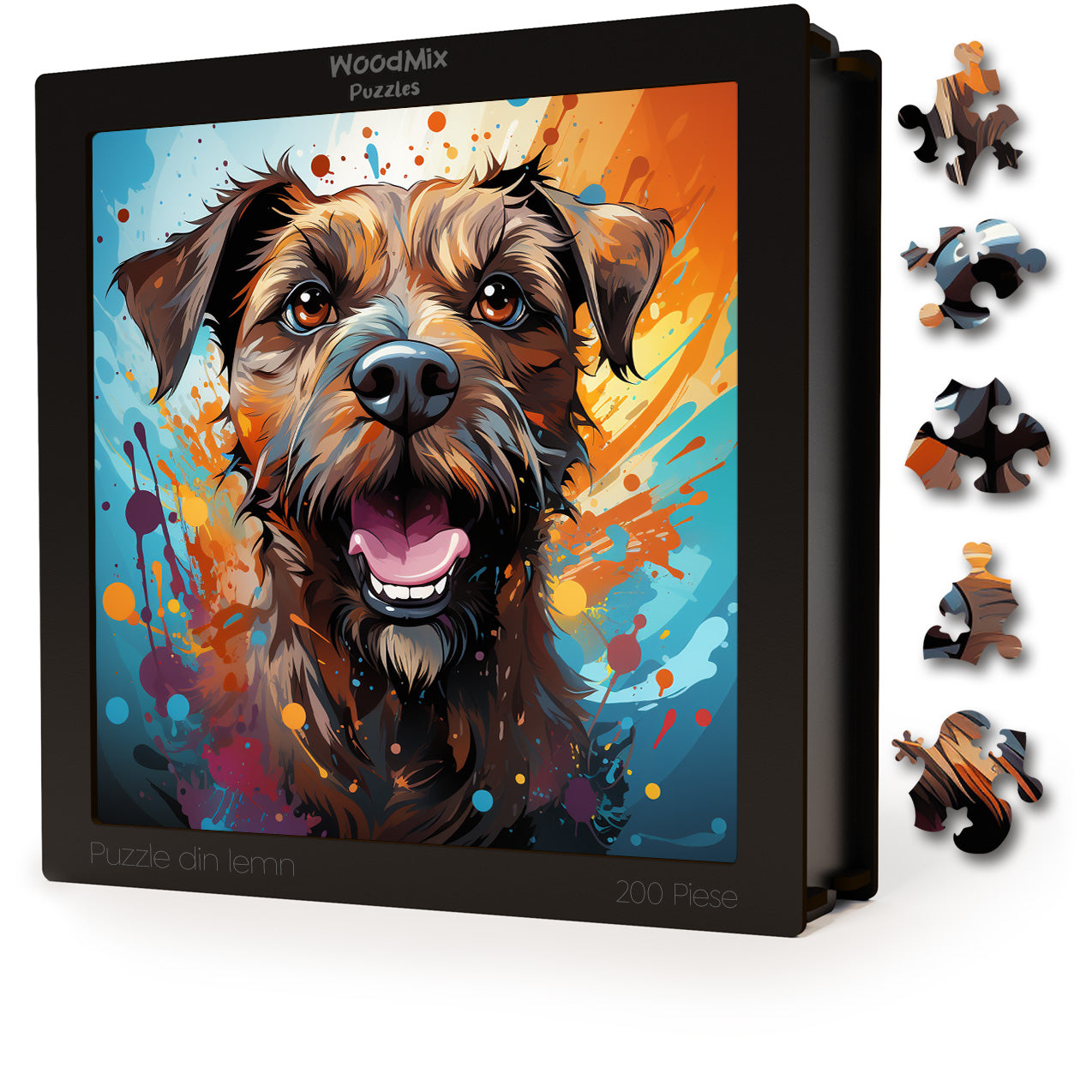 Puzzle cu Animale - Caini - Border Terrier 4 - 200 piese - 30 x 30 cm