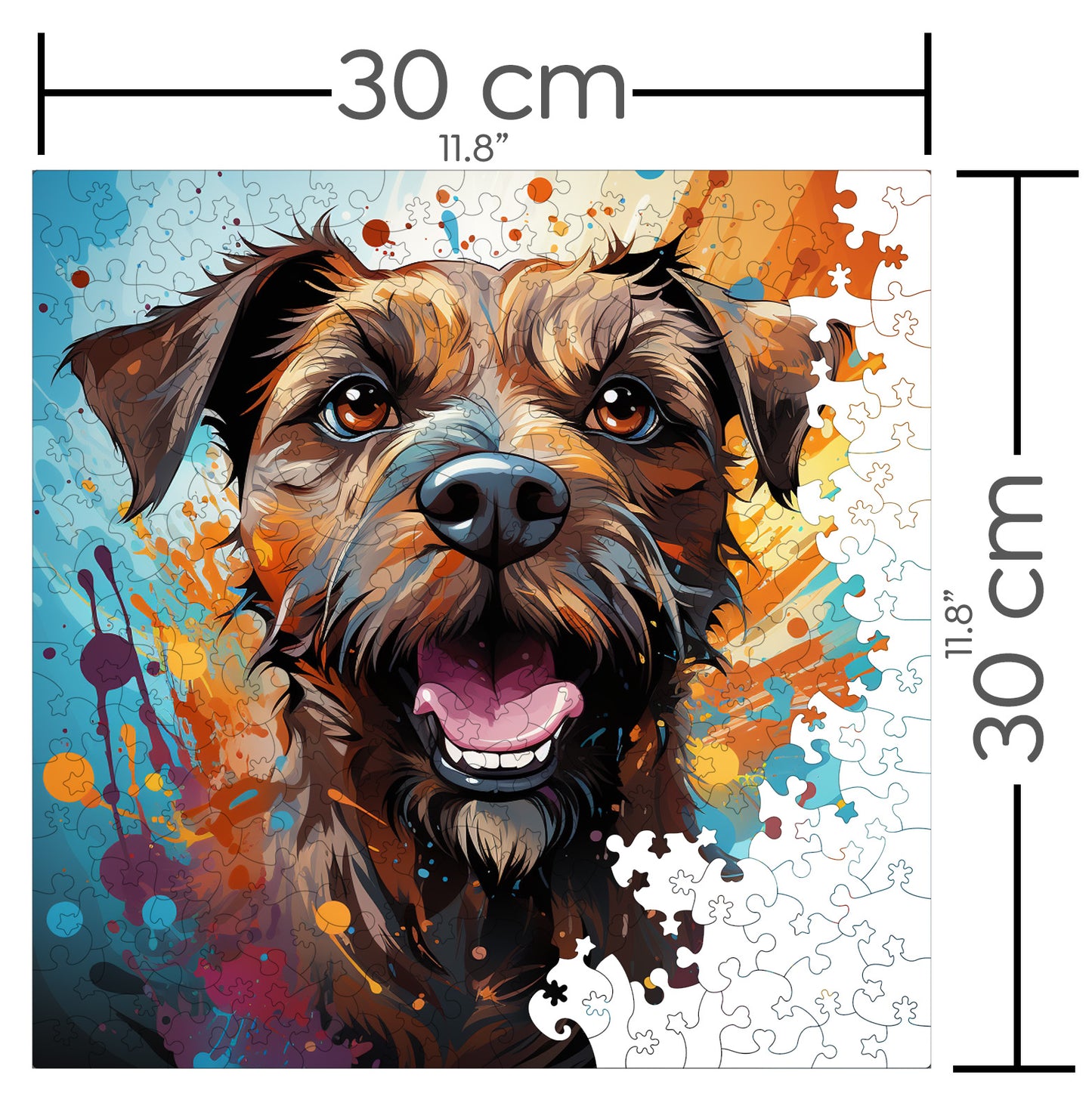 Puzzle cu Animale - Caini - Border Terrier 4 - 200 piese - 30 x 30 cm