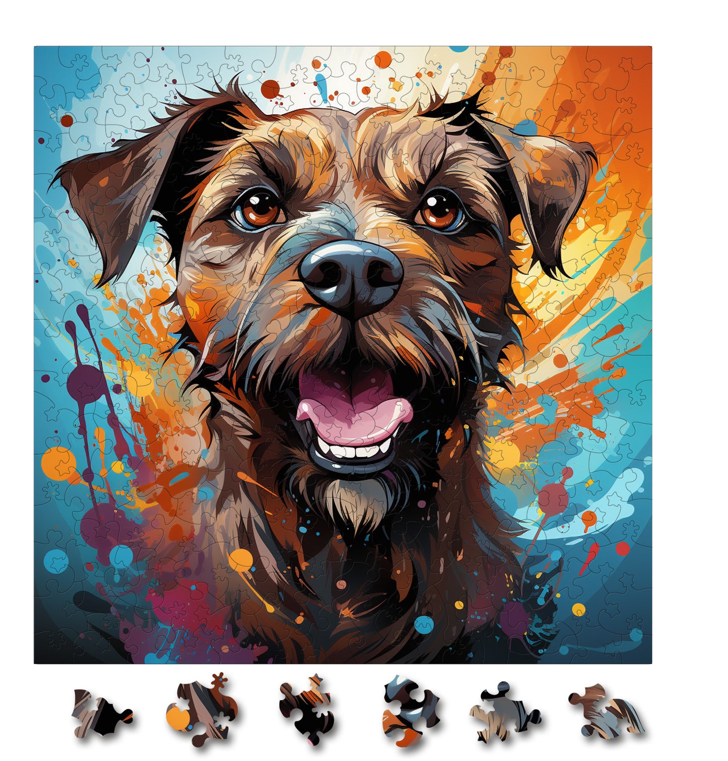 Puzzle cu Animale - Caini - Border Terrier 4 - 200 piese - 30 x 30 cm