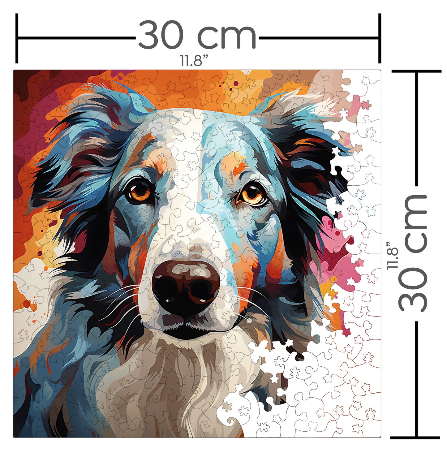 Puzzle cu Animale - Caini - Borzoi 4 - 200 piese - 30 x 30 cm