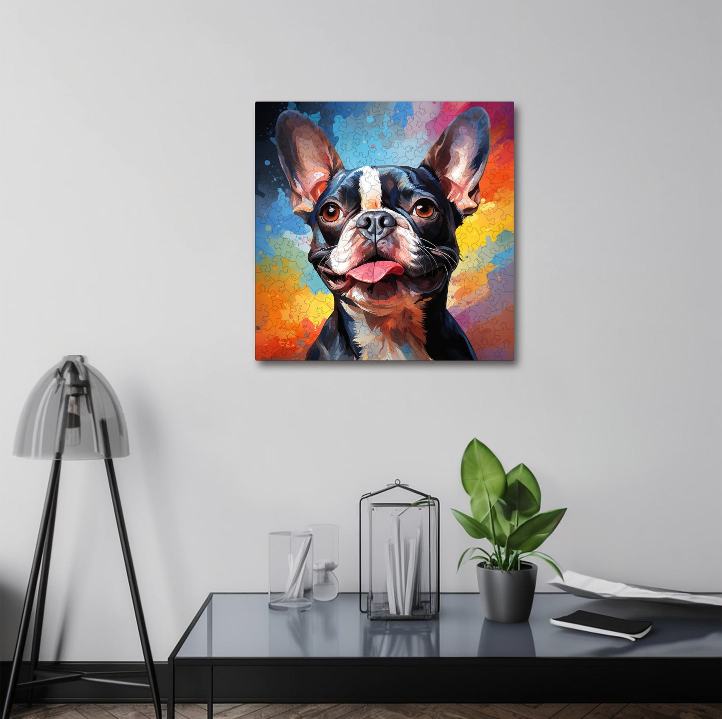 Puzzle cu Animale - Caini - Boston Terrier 2 - 200 piese - 30 x 30 cm