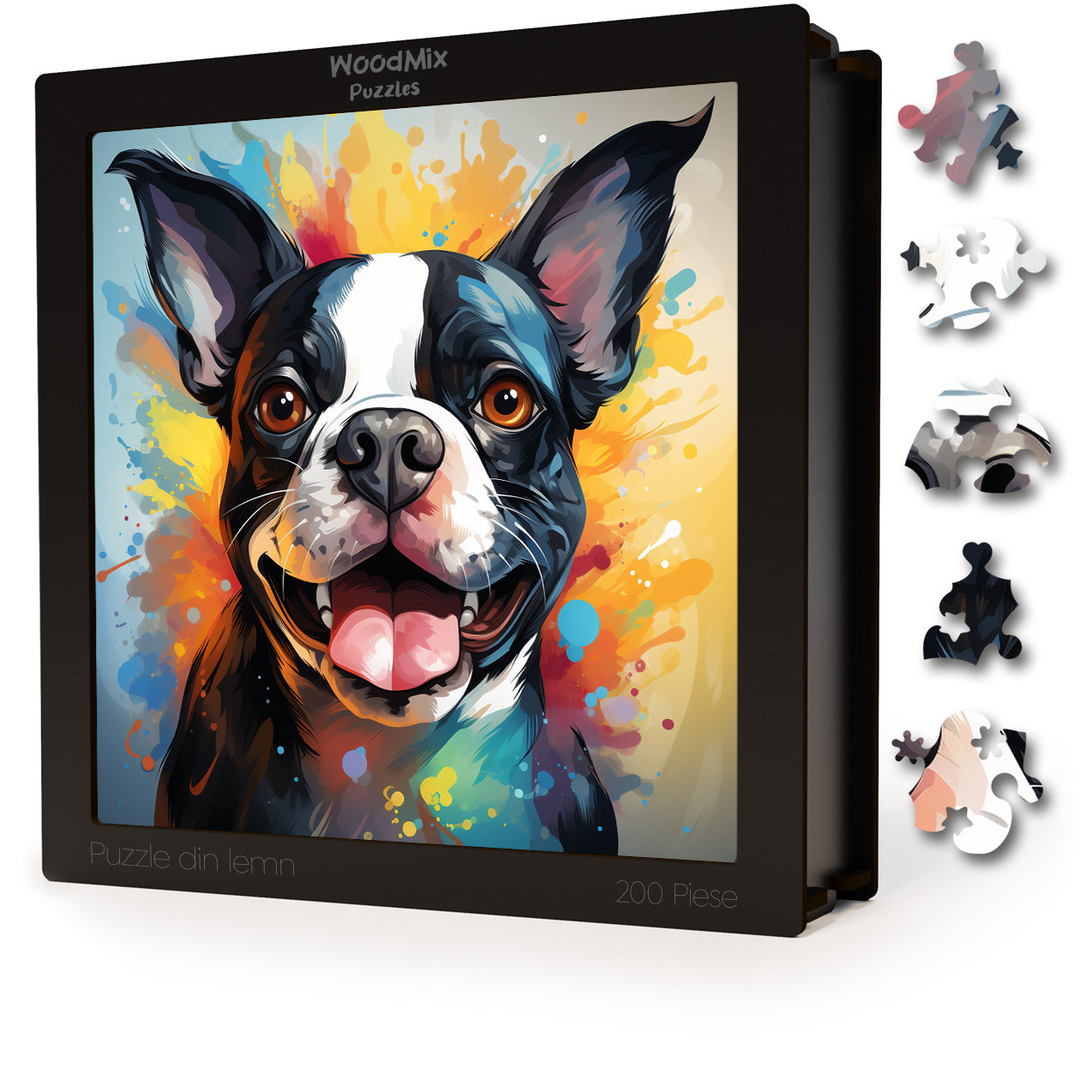 Puzzle cu Animale - Caini - Boston Terrier 1 - 200 piese - 30 x 30 cm
