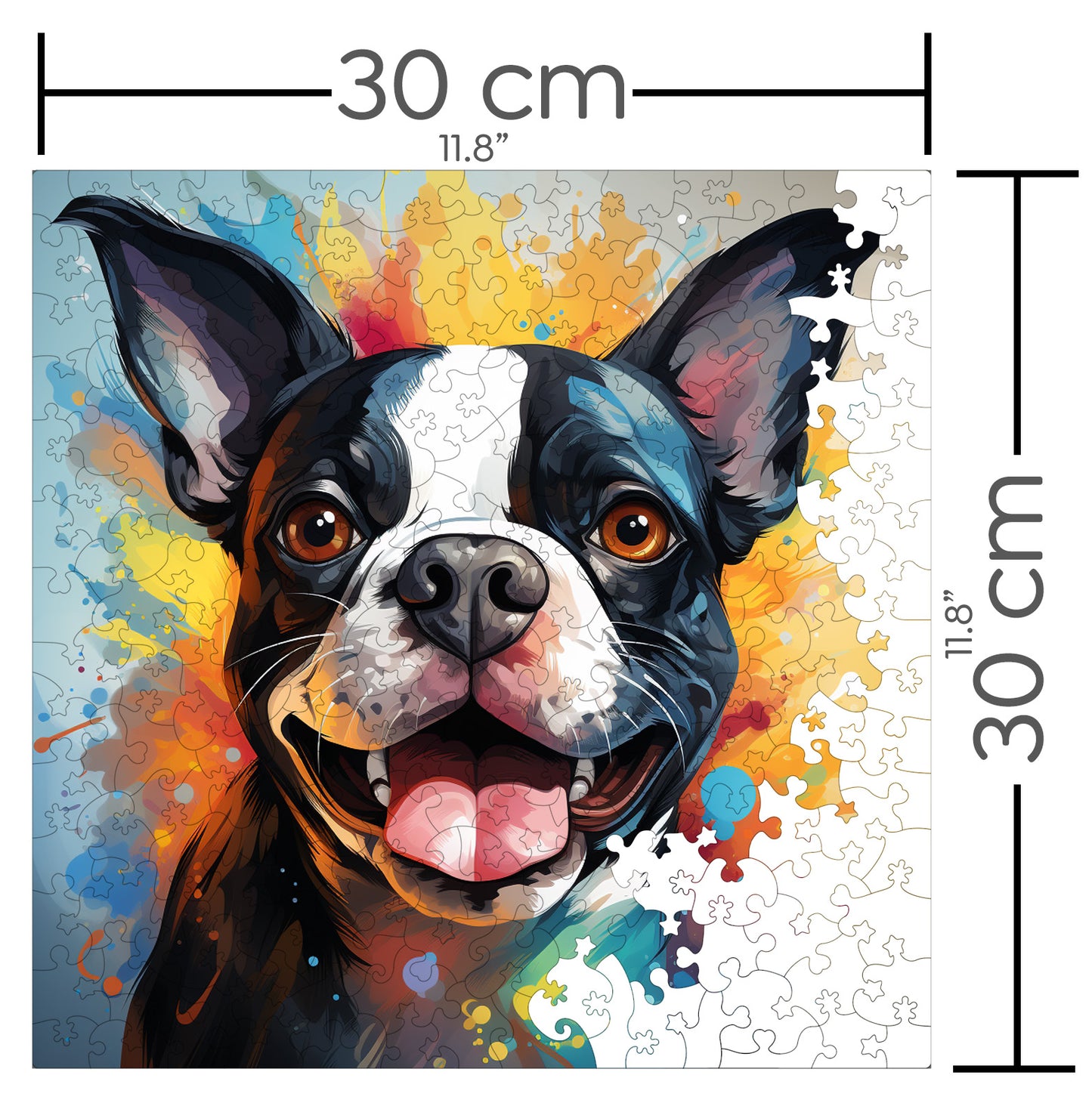 Puzzle cu Animale - Caini - Boston Terrier 1 - 200 piese - 30 x 30 cm
