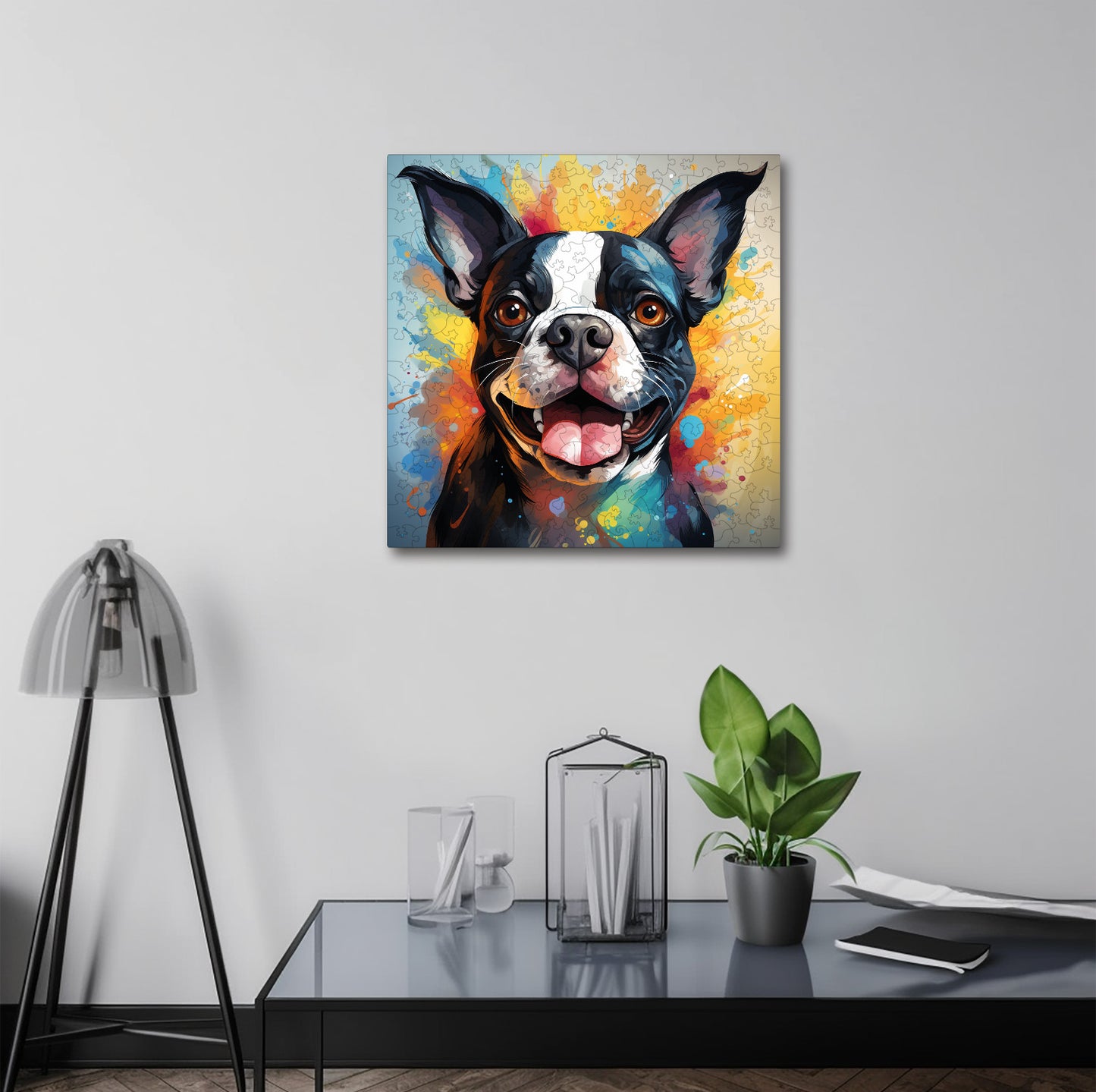Puzzle cu Animale - Caini - Boston Terrier 1 - 200 piese - 30 x 30 cm