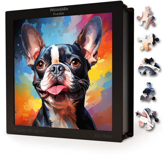 Puzzle cu Animale - Caini - Boston Terrier 2 - 200 piese - 30 x 30 cm