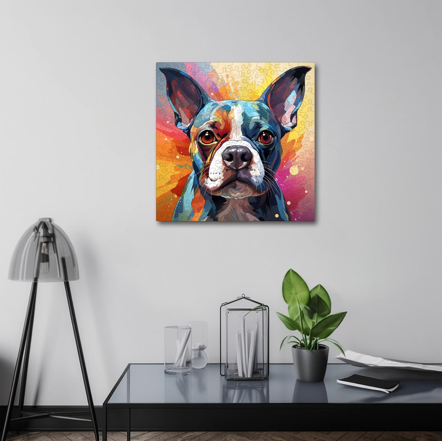 Puzzle cu Animale - Caini - Boston Terrier 4 - 200 piese - 30 x 30 cm
