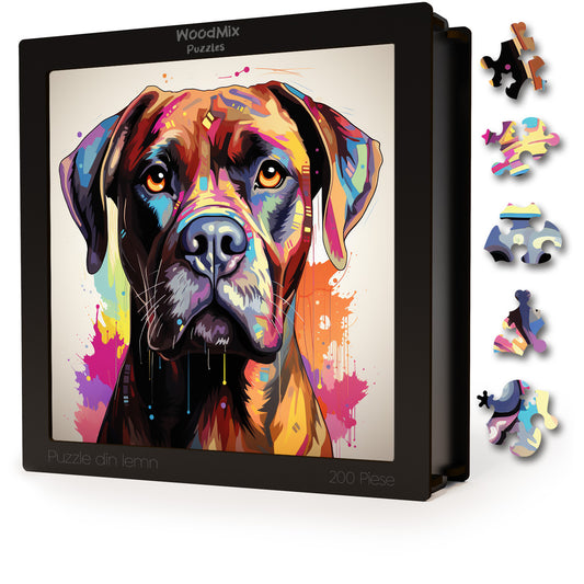 Puzzle cu Animale - Caini - Boxer 4 - 200 piese - 30 x 30 cm