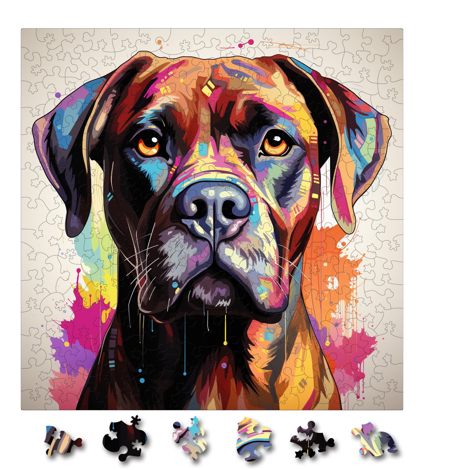 Puzzle cu Animale - Caini - Boxer 4 - 200 piese - 30 x 30 cm