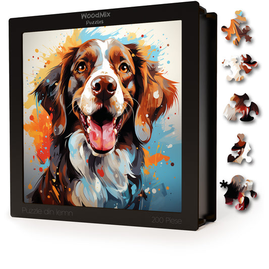 Puzzle cu Animale - Caini - Brittany 1 - 200 piese - 30 x 30 cm
