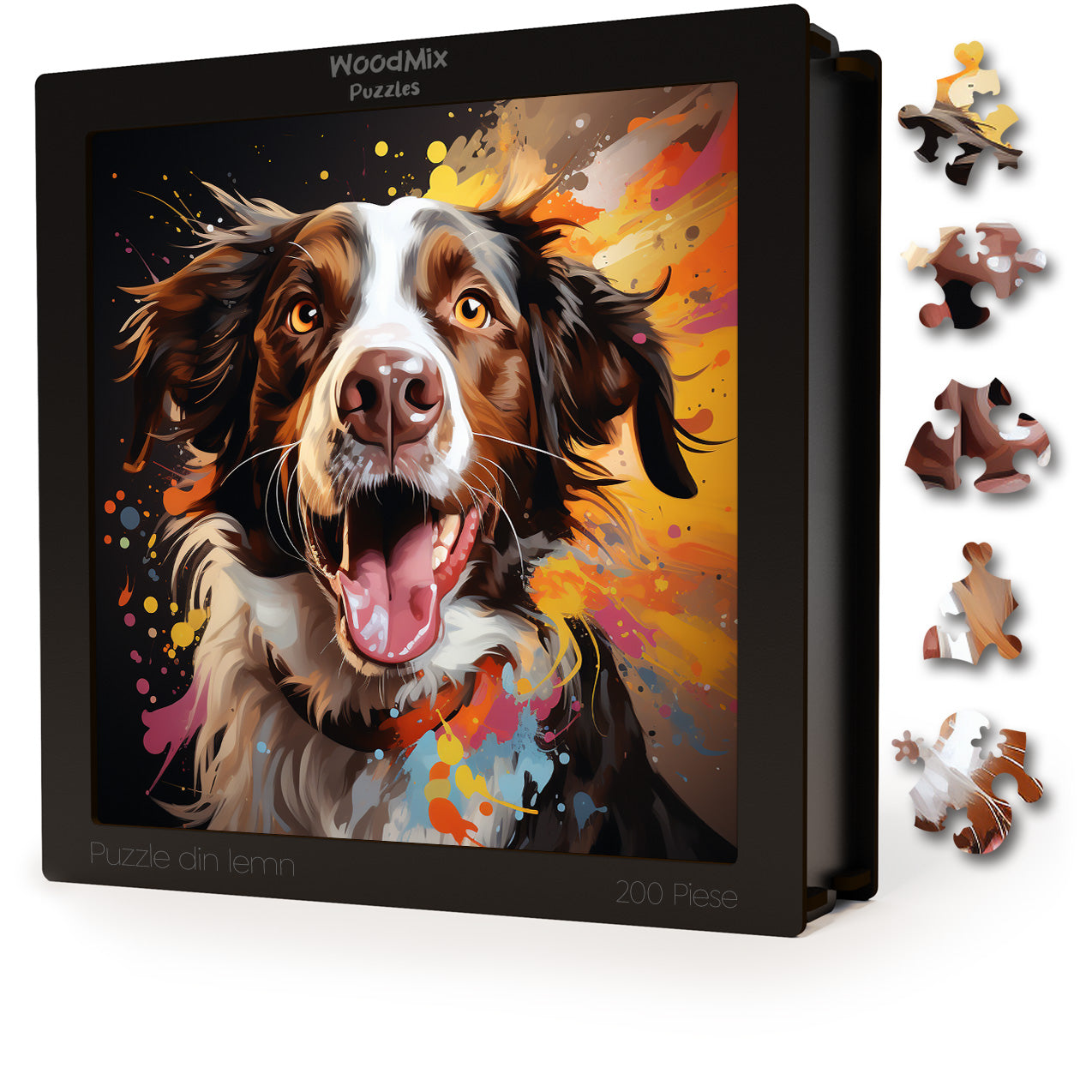 Puzzle cu Animale - Caini - Brittany 2 - 200 piese - 30 x 30 cm