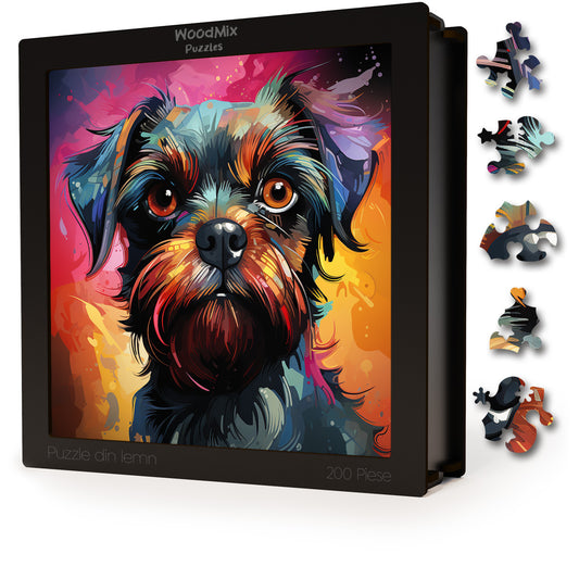 Puzzle cu Animale - Caini - Brussels Griffon 3 - 200 piese - 30 x 30 cm