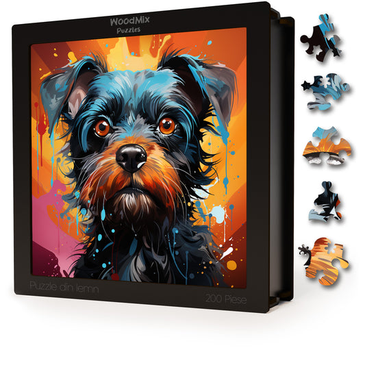 Puzzle cu Animale - Caini - Brussels Griffon 2 - 200 piese - 30 x 30 cm