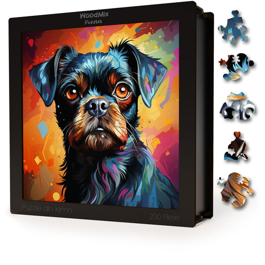 Puzzle cu Animale - Caini - Brussels Griffon 4 - 200 piese - 30 x 30 cm