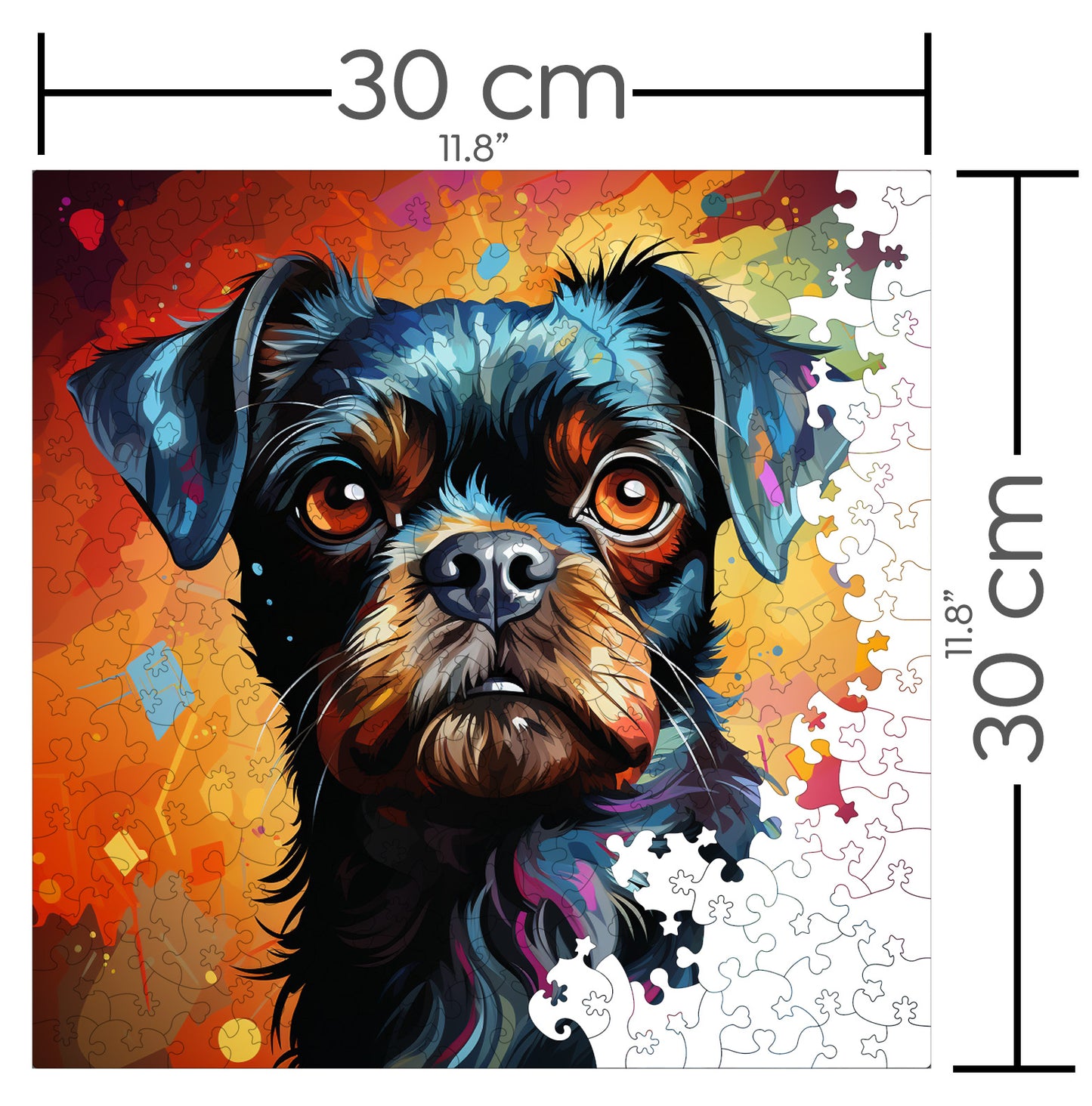 Puzzle cu Animale - Caini - Brussels Griffon 4 - 200 piese - 30 x 30 cm