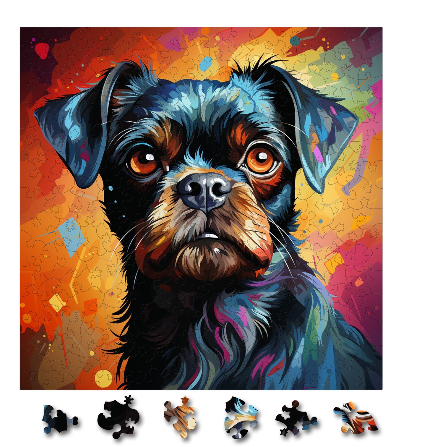 Puzzle cu Animale - Caini - Brussels Griffon 4 - 200 piese - 30 x 30 cm