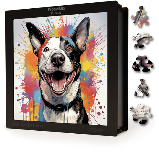 Puzzle cu Animale - Caini - Bull Terrier 1 - 200 piese - 30 x 30 cm