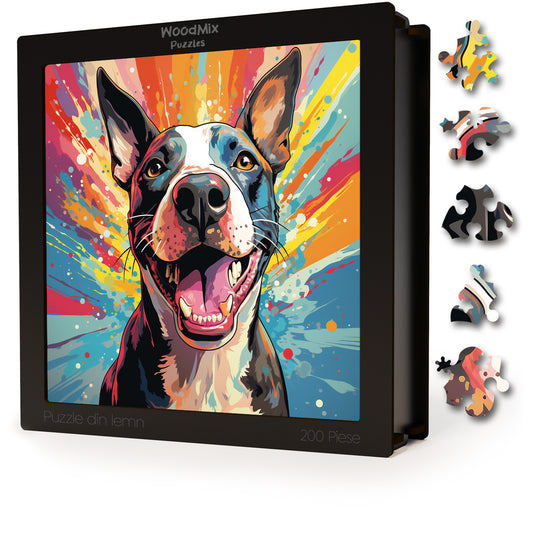 Puzzle cu Animale - Caini - Bull Terrier 2 - 200 piese - 30 x 30 cm