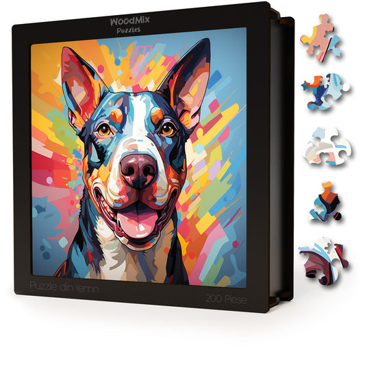 Puzzle cu Animale - Caini - Bull Terrier 3 - 200 piese - 30 x 30 cm