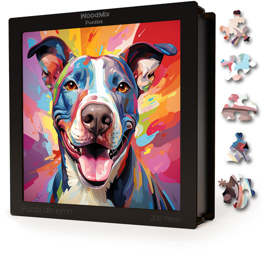 Puzzle cu Animale - Caini - Bull Terrier 4 - 200 piese - 30 x 30 cm