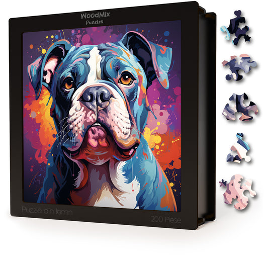 Puzzle cu Animale - Caini - Bulldog 3 - 200 piese - 30 x 30 cm