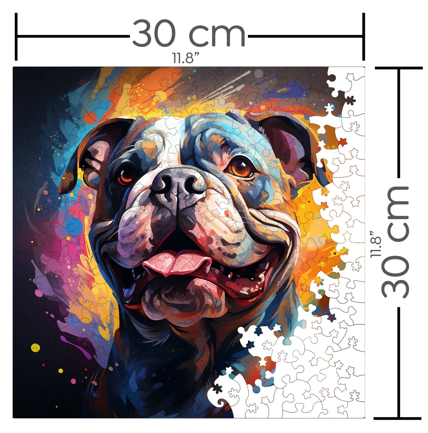 Puzzle cu Animale - Caini - Bulldog 5 - 200 piese - 30 x 30 cm