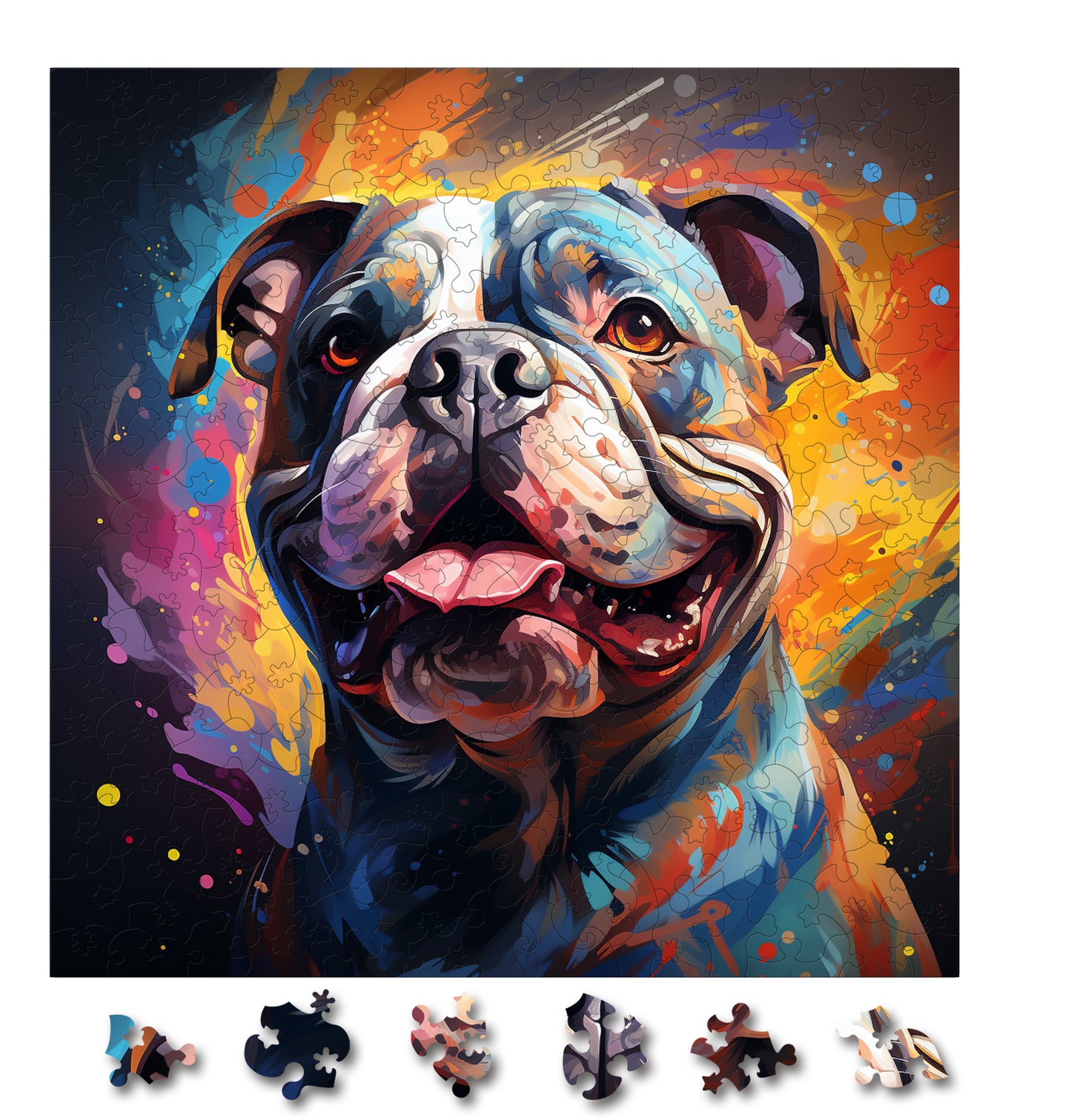 Puzzle cu Animale - Caini - Bulldog 5 - 200 piese - 30 x 30 cm