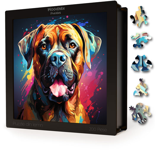 Puzzle cu Animale - Caini - Bullmastiff 2 - 200 piese - 30 x 30 cm